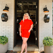 Textured Soft Shorts - Coral