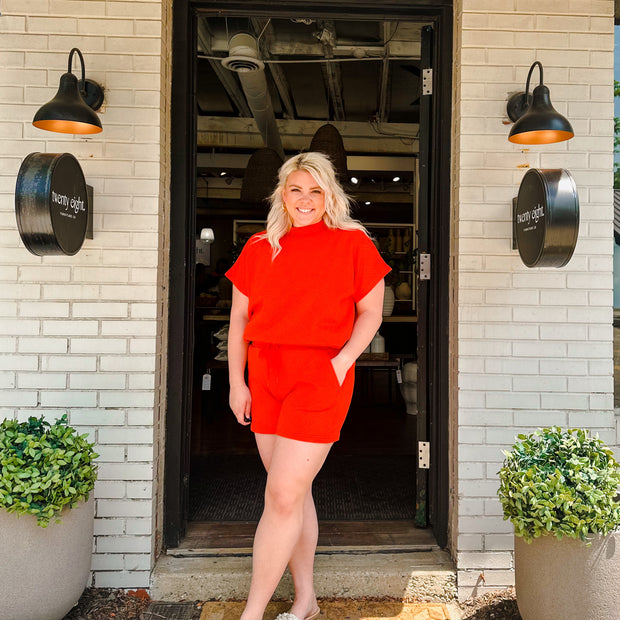 Textured Soft Shorts - Coral