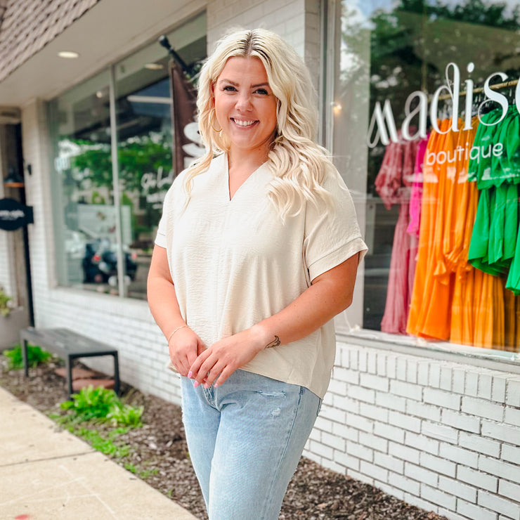 V-neck short sleeve top - 3 colors