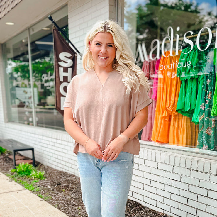 V-neck short sleeve top - 3 colors