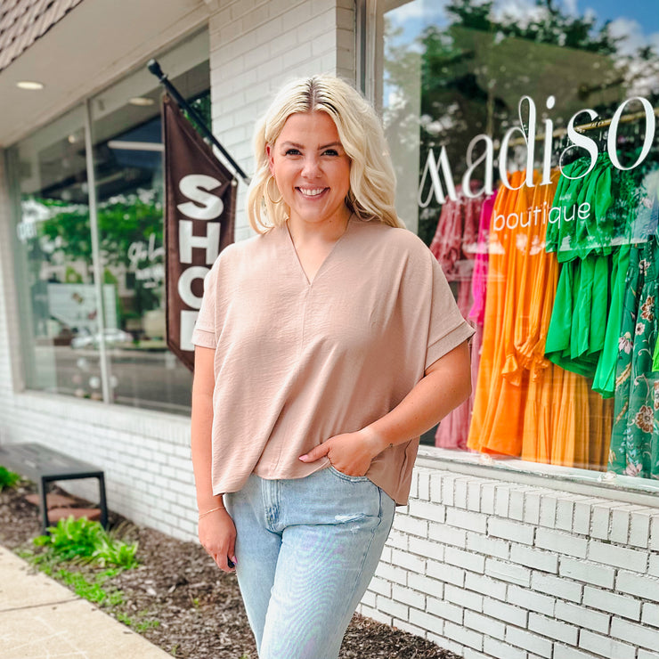 V-neck short sleeve top - 3 colors