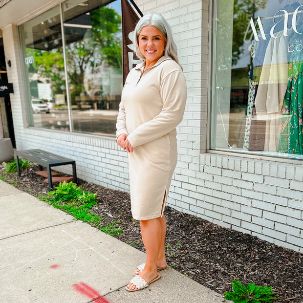 Half-Zip Mock Neck Dress