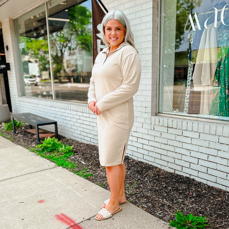 Half-Zip Mock Neck Dress