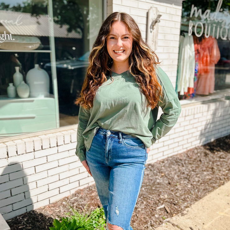 Long Sleeve Knit Top - Pistachio