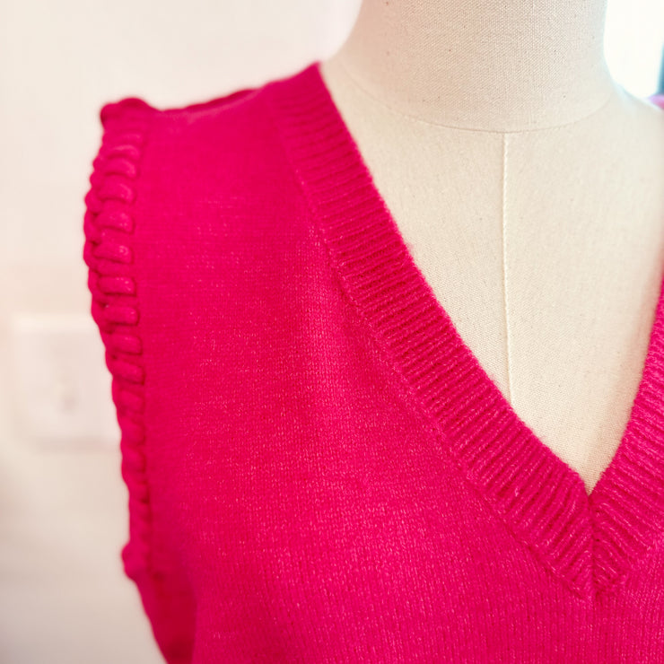 Stitch Detail Sweater Vest-large