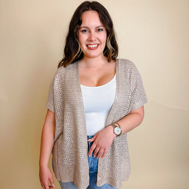 Crochet Sweater Cardigan - Mocha