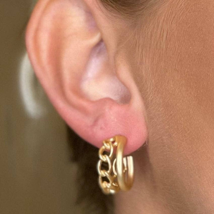 Gold Chain Hoops