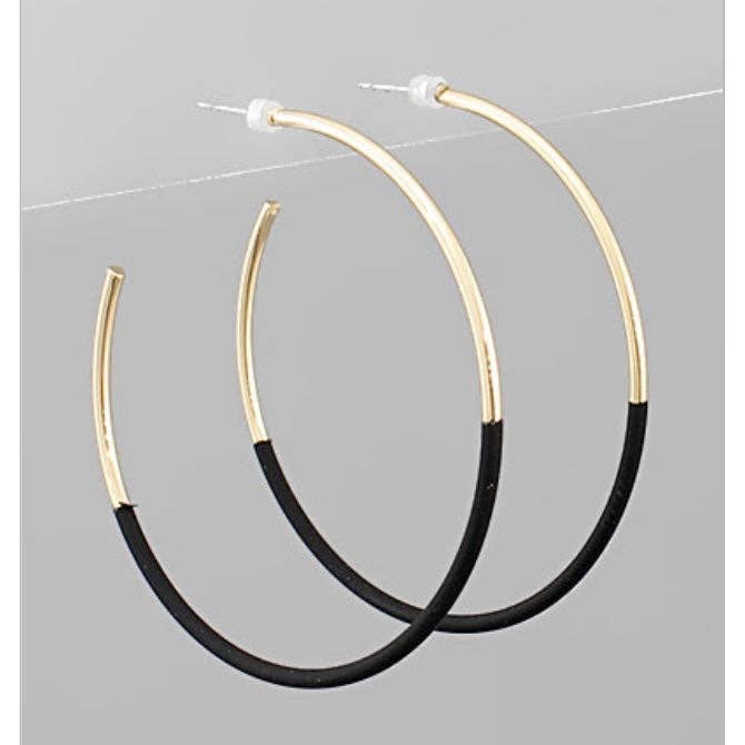 Black and Gold Skinny Hoop