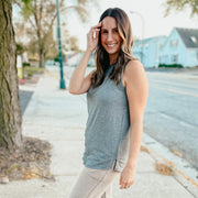 Sleeveless Flowy Tank Top- black