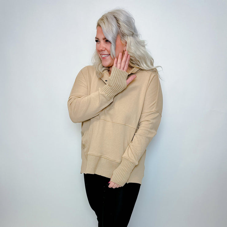 French Terry Oversized Hoodie - white