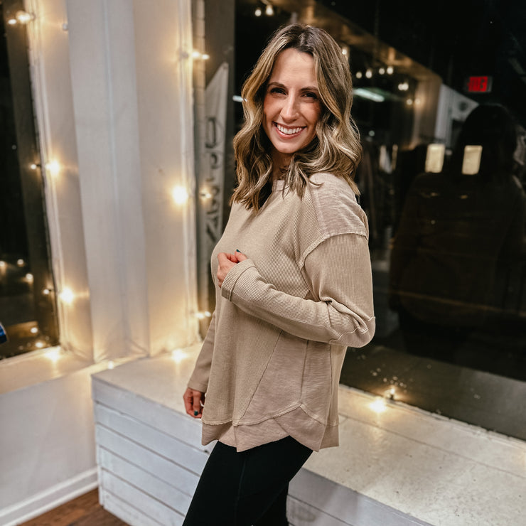 split neck thermal top