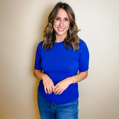 Short Sleeve Sweater Top - large