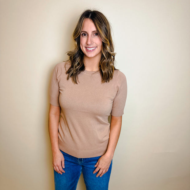 Short Sleeve Sweater Top - large