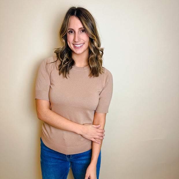 Short Sleeve Sweater Top - large