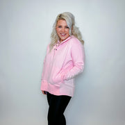 French Terry Oversized Hoodie-Pink