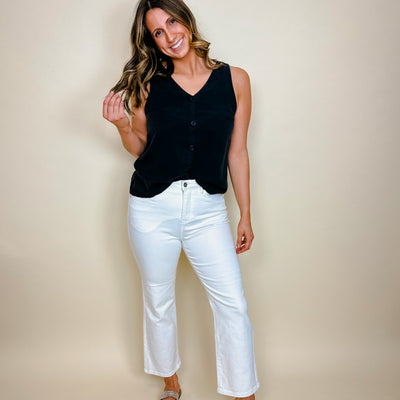 High Rise Crop Straight Leg Jeans - 7
