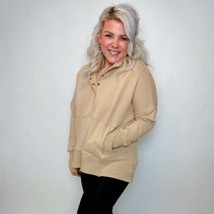 French Terry Oversized Hoodie - white