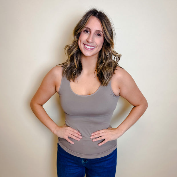 Reversible Seamless Tank Top- Mocha